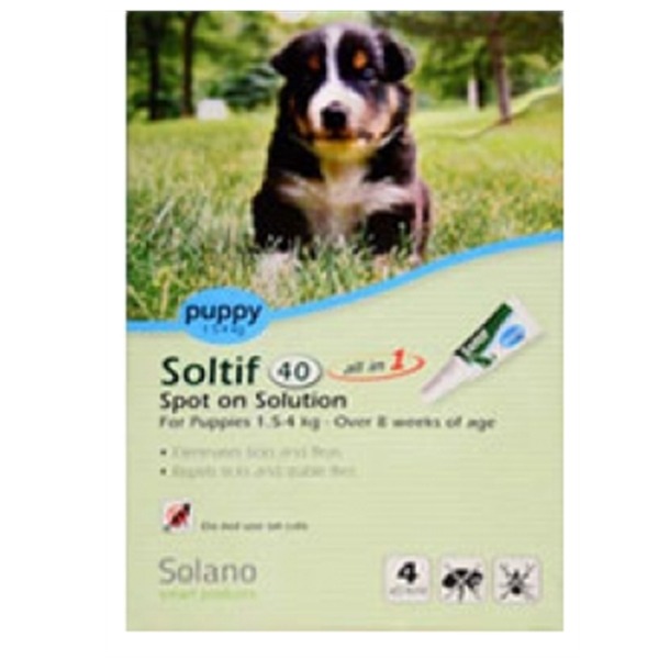 אמפולת Soltif לגורי כלבים שמשקלם בין 7 -1.5 ק"ג