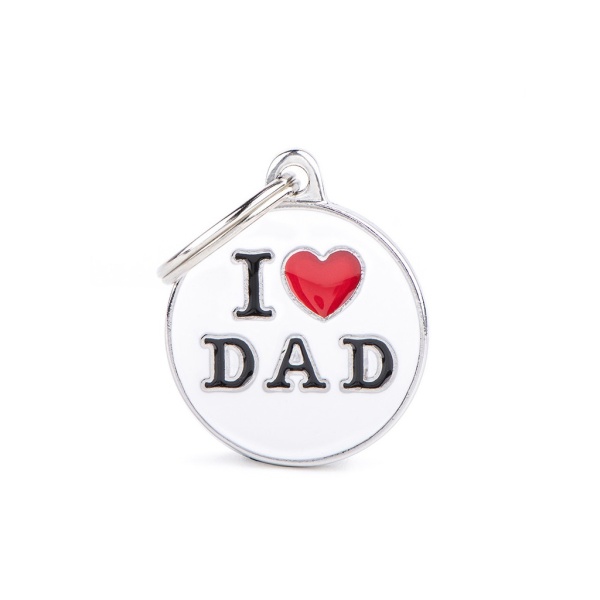 תג שם לכלב צארמס I LOVE DAD