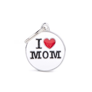 תג שם לכלב צארמס I LOVE MOM